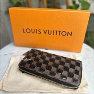 Louis Vuitton Damier Ebene Paillettes Zippy Wallet